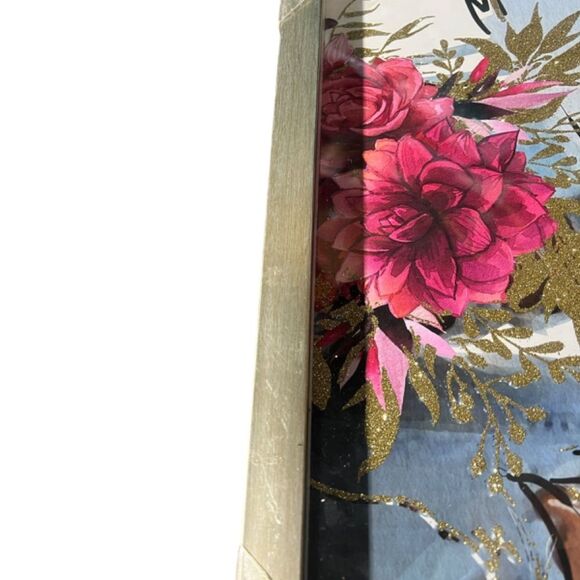 Oliver Gal Glass Frame Fashion Designer Handbag Shopping Floral Spring Wall Art - Picture 9 of 9